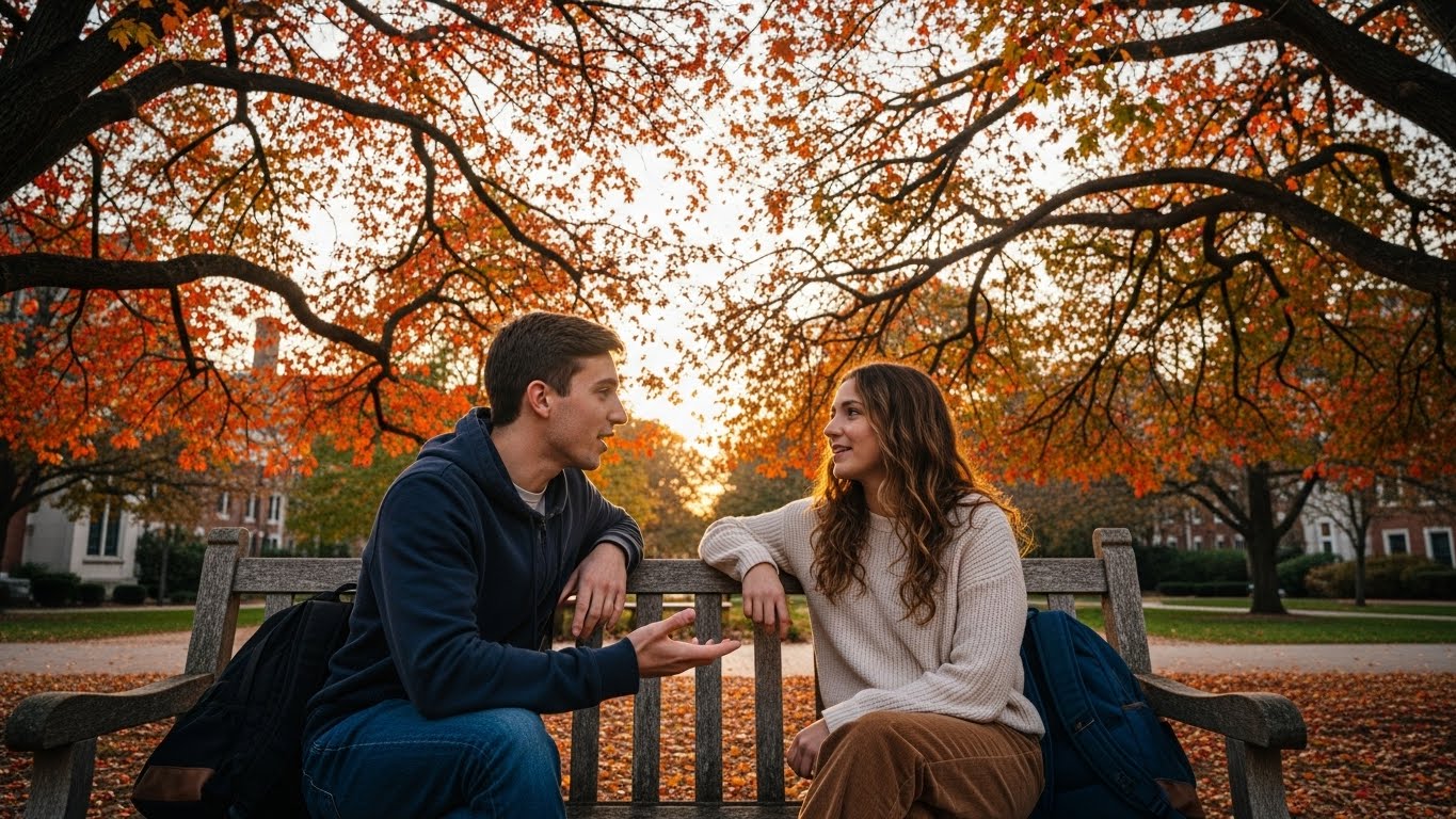 Happy student and parent